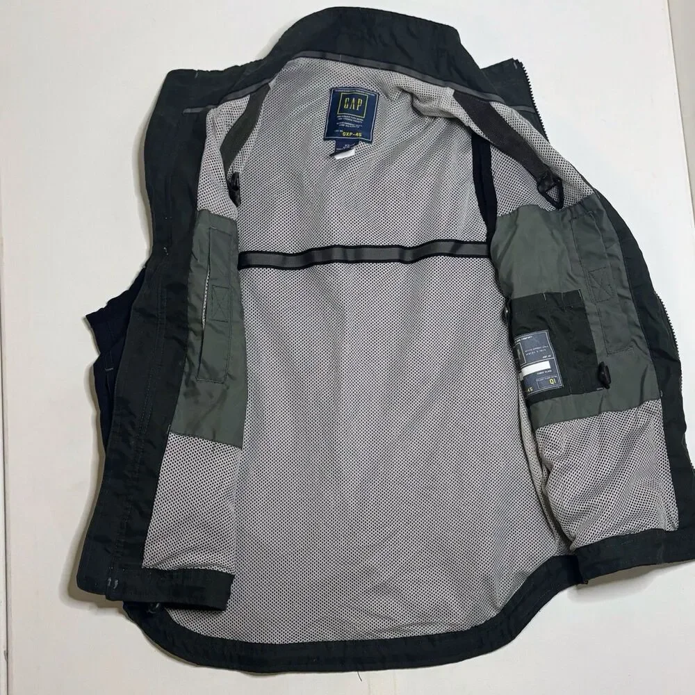 Vintage Y2K Gap GXP-45 Air Service Fisher Tactical Utility Vest Mens Black 2000